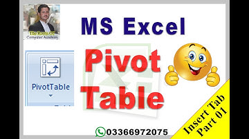 How to use Pivot table in excel insert tab part 01 in Pashto...