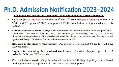 PhD Admission Notification in Govt. College | Rs 43,000 pm Fellowship with out UGC NET | Only PG