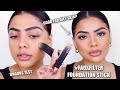 HUDA BEAUTY #FAUXFILTER FOUNDATION STICK REVIEW & FIRST IMPRESSION *8HOURS TEST* | Andrea Roman