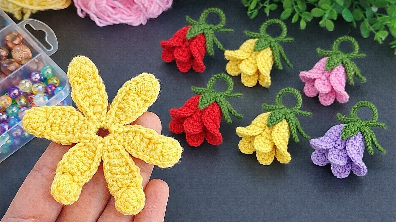 Don’t Miss This! 🌷 Cute Crochet Tulip Keychain | Make & Sell 💵