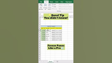 👉 Freeze Rows & Columns in Excel in 1 Click! 🔒 #shorts #exceltips