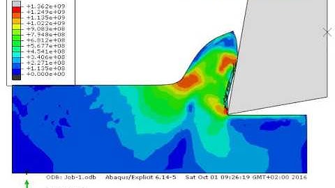 Abaqus CAE explicit orthogonal cutting Mises Stress 2