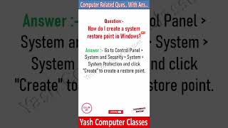 How do I create a system restore point in Windows #computernotes #computerbasics