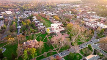 Charlottesville Va 4K Drone Footage, UVA Lawn, Rotunda, The Corner, Boylan Heights