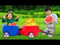 Histórias infantis sobre uma fazenda de frutas e legumes com a vovó e Boram