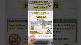 Word of the Day "Fastidious" Meanin with Example, PoS, Pronunciation, #englishtrekwithsuraj