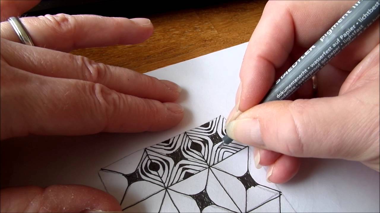 How to draw tanglepattern Zonked - YouTube