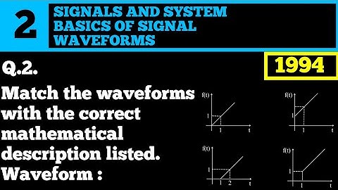 Signals and Systems - 2 | Basics of Signals - 2 | Waveforms | Complete GATE PYQS Solved | EE