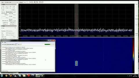 ISS packet receive with rtl-sdr dongle and antenna turnstile.