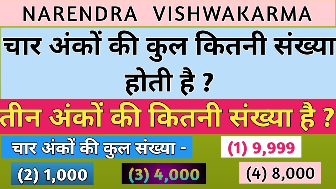 char anko ki kul kitni sankhya hoti hai 4 anko ki kitni sankhya hai