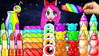 ASMR Mukbang RAINBOW DESSERTS Rainbow Ice Cream, Kohakutou, Train Jelly & Gummy // DIAM PLAYTIME