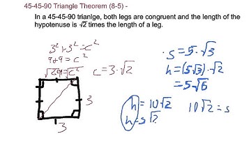 Geometry 8.2 Special Right Triangles