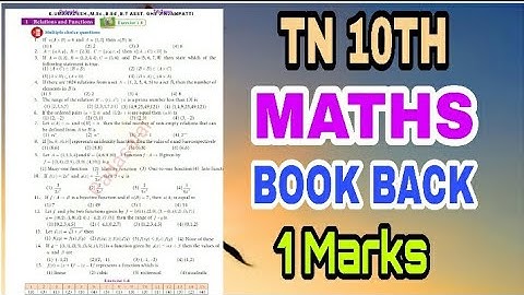 10th Std Maths Book back full 1 Marks Matriyals ( English Medium) | New syllabus Bassed|