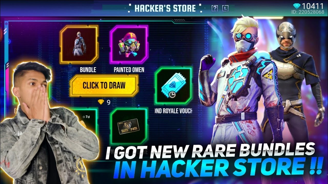 HACKER STORE EVENT FREE FIRE // HACKER STORE FULL DETAIL// I GOT HACKER  STORE BUNDLE FREE FIRE 