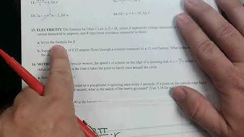 Algebra: Chapter 2-Lesson 8: Literal Equations & Dimensional Analysis
