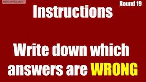 Round 19 - www.m4ths.com Challenge GCSE C Grade Target Quiz - Calculator - Common Misconceptions