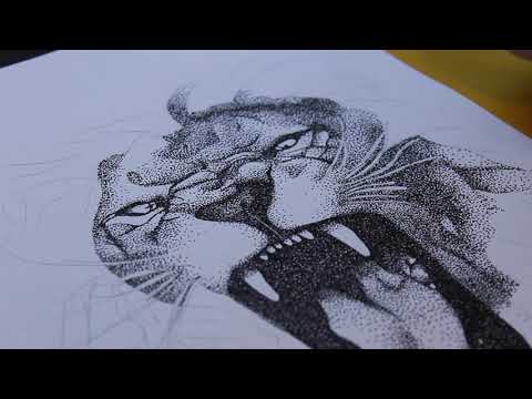 Pen and Ink Drawing Tutorials  Stipple portrait drawing of Maya Angelou 