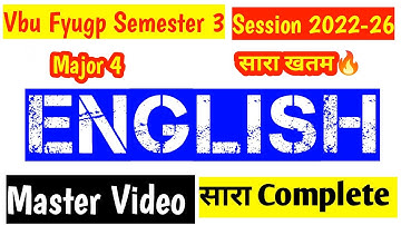 Vbu Fyugp Semester 3 | English Major 4 | Complete Syllabus | Master video | mj 4 English vbu 🔥