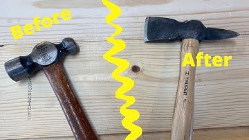 Forging a tomahawk from an old ball peen