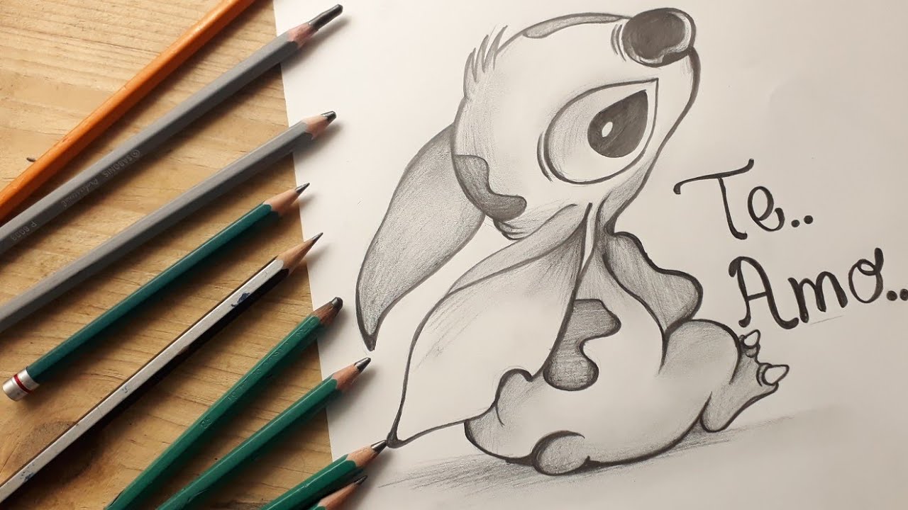 DIBUJANDO A STICH CON LÁPIZ - 😍😍 DIBUJOS DE AMOR 😍😍 - thptnganamst.edu.vn