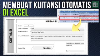 Membuat Kwitansi Otomatis di Excel dari Nol Sampai Siap Print | Membuat Kuitansi Otomatis di Excel