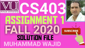 cs403 assignment 1 solution fall 2020