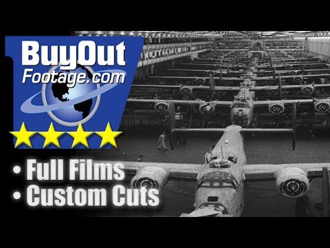 ww2-b-24-liberator-bomber-manufacturing-at-willow-run-stock-video