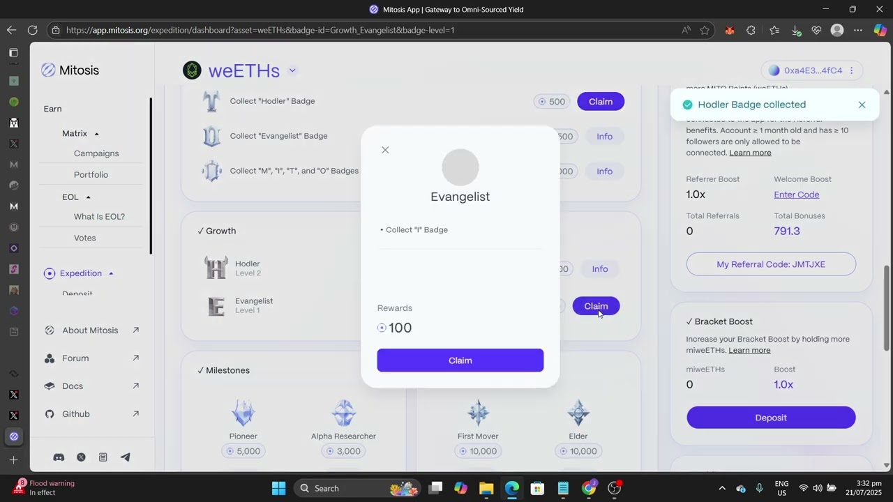 Mitosis Airdrop - You Likely Have 1m Mitosis Points That You Not Claimed.