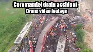 Coromandel Express train accident Drone video footage. #trending #viral#coromandel#dron