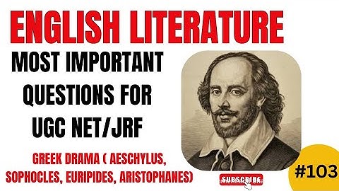 English Literature MCQ  for UGC NET | Greek Drama for ugc net tgt pgt #ugcnetenglishliterature  #103