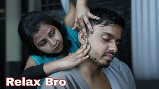 Indian Lady Barber Chaitali Doing ASMR Scratching And Tapping Head Massage With Neck Cracking