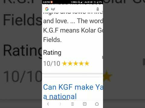 Kgf Imdb Rating 10 10 Youtube