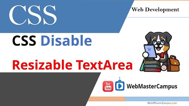 CSS Disable Resizable TextArea