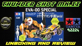 Unboxing and Reviews: Tamiya mini 4wd 92224 Thunder Shot Mk.II Eva-00 Special MS chassis
