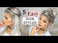 5 EASY pretty hairstyles! | easy braided styles  ! Valerie Pac