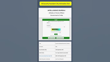 IB Security Assistant City Intimation 2025 Out, Check Exam Date and Download Link