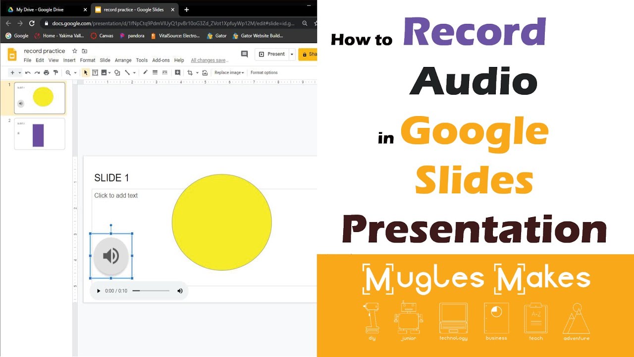 record google slide presentation with audio
