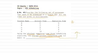 GATE 2014 Solved Question -- OS -- CPU Scheduling Algorithm