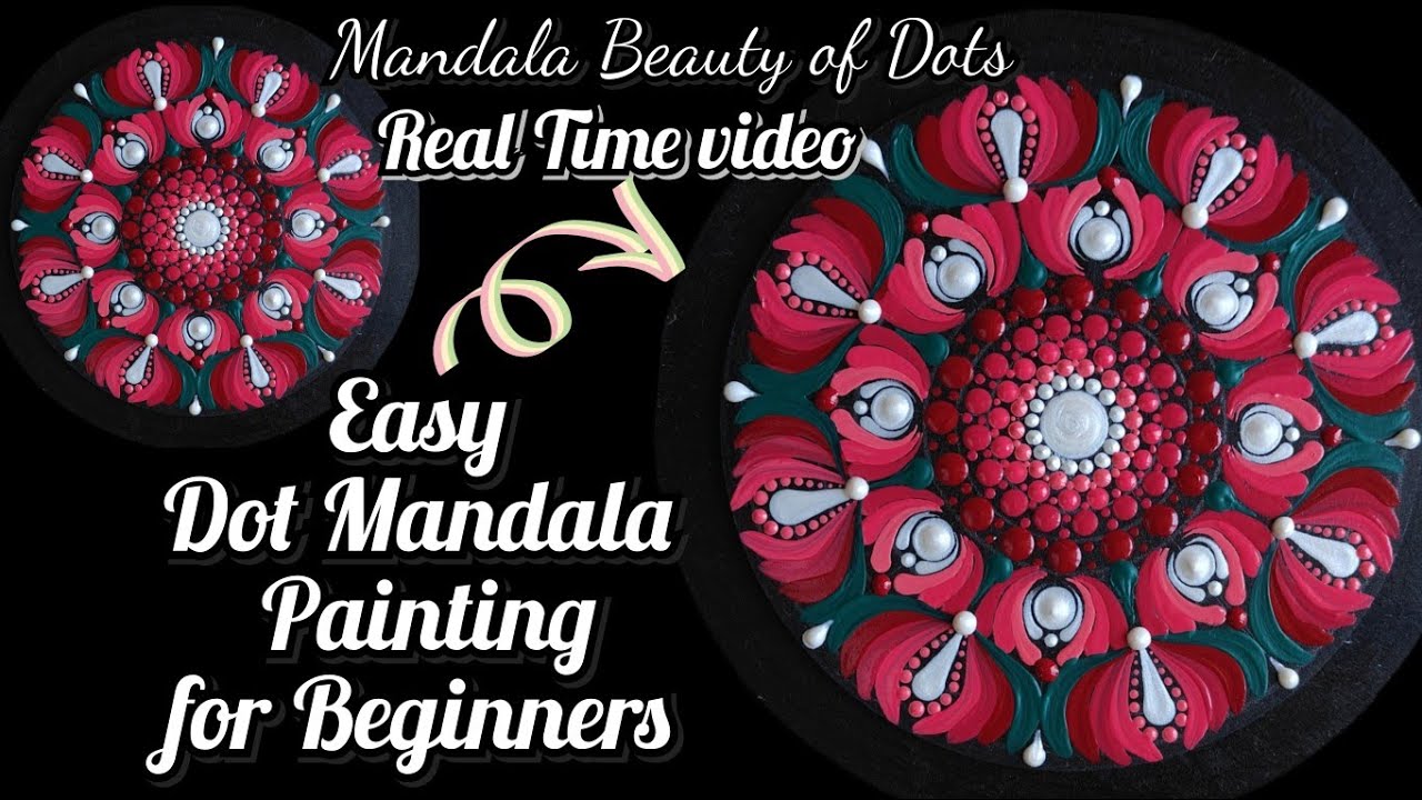 Easy dot mandala painting tutorial for beginners.Real time video.How to ...
