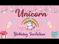 Unicorn Theme Birthday invitation Video @ Only 500/-