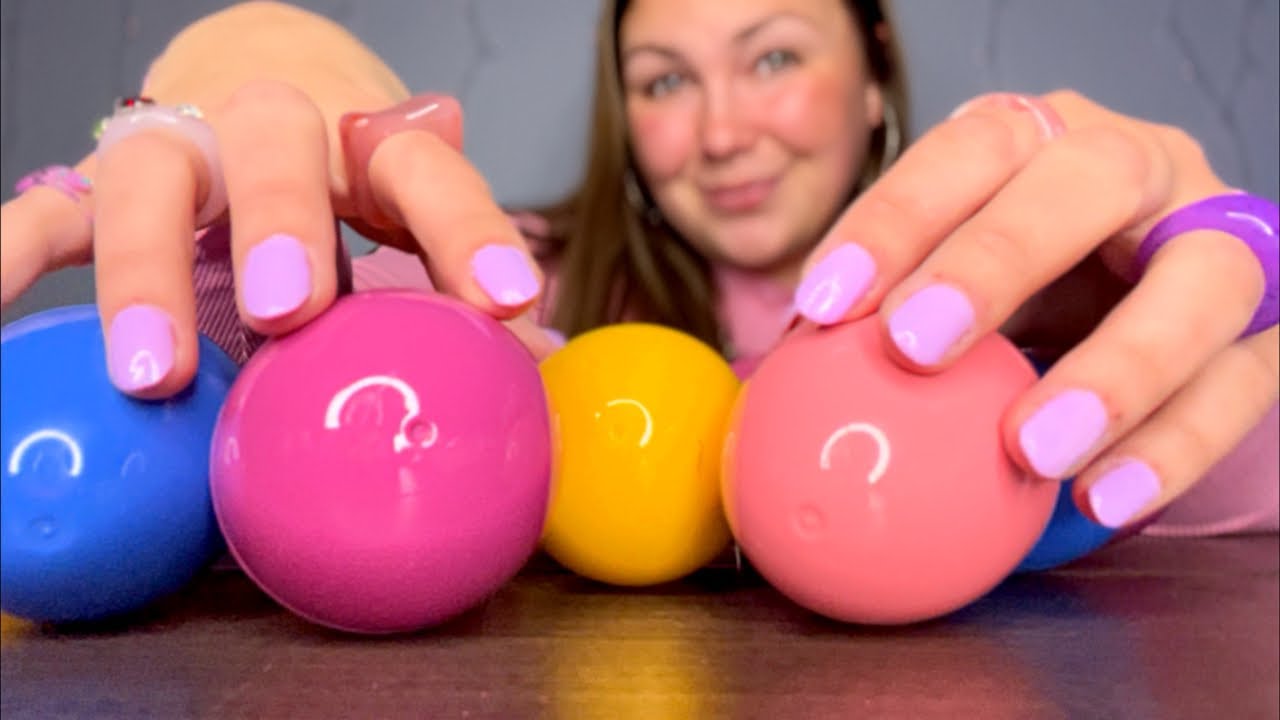 ASMR| Stuffing Eggs With Goodies💛💙💜 - YouTube
