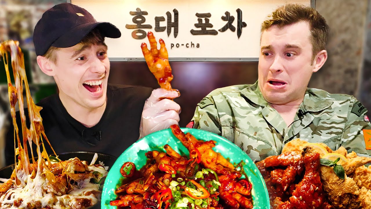⁣British Army Major terrified by Spicy Korean Chicken Feet!!