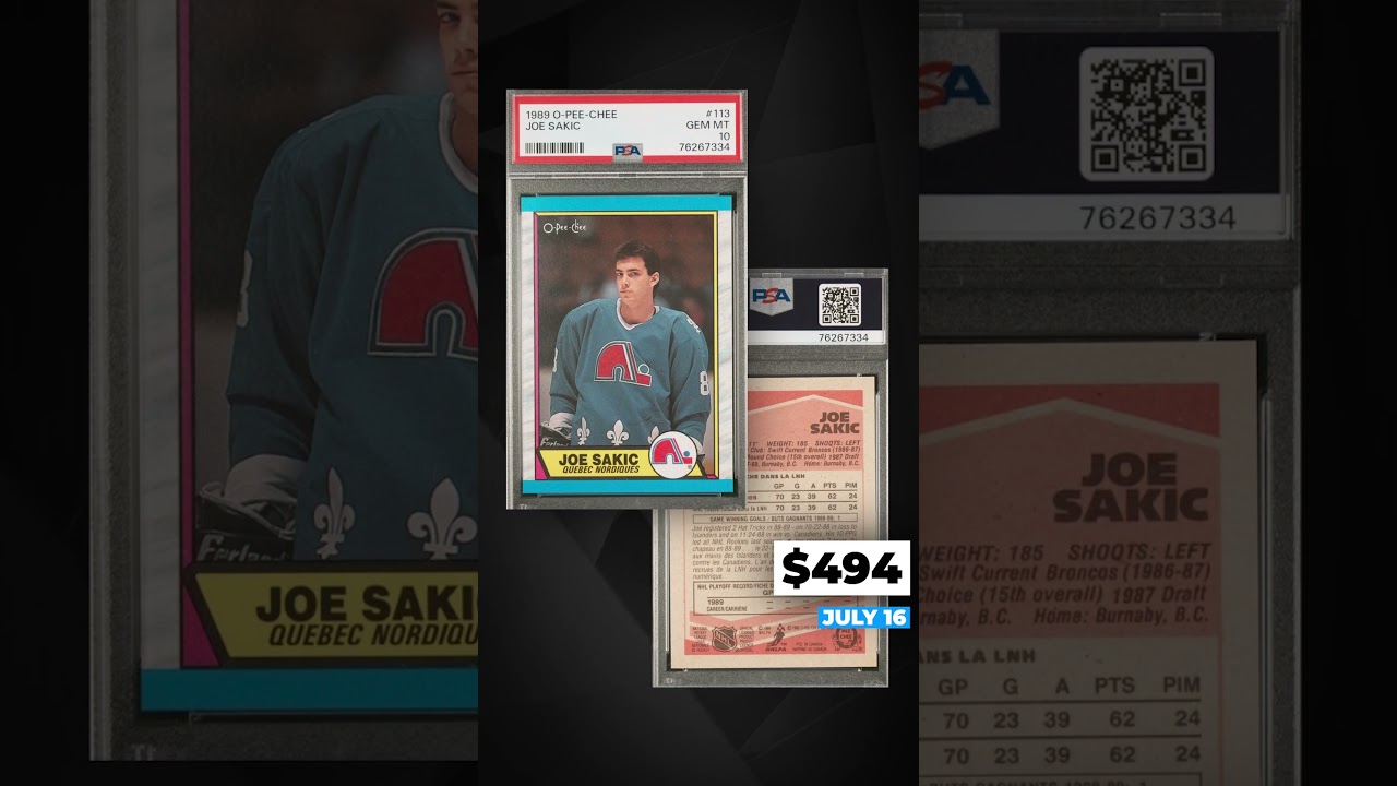 1989 OPC O Pee Chee Joe Sakic Rookie Card Rc Psa 9 Quebec 