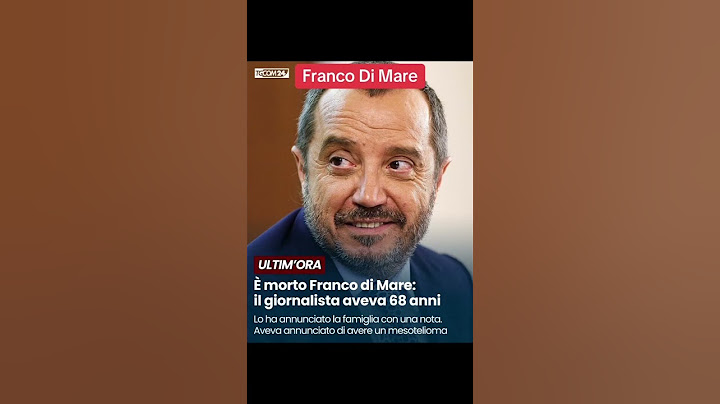 Addio al giornalista Franco di Mare #notizie #cronaca #televisione