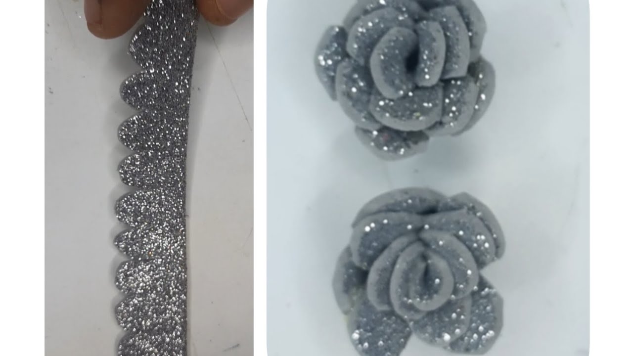 How to make cute little rose from glitter foam sheet||easy method||diy ...