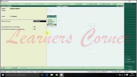 Creation of Single Group in Tally  ERP 9 Version 5