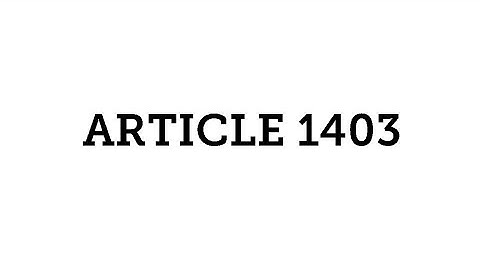 ARTICLE 1403 by John Patrick Aaliwin