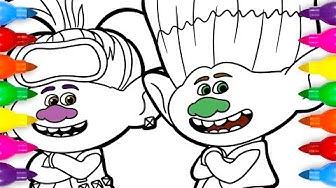 Trolls Band Together Selfie With Velvet Coloring Pages 