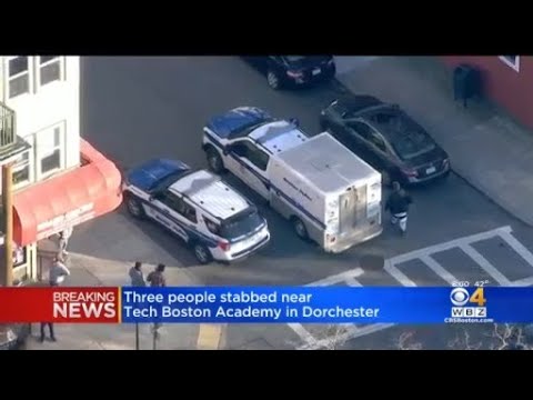 3 people stabbed near TechBoston Academy in Dorchester