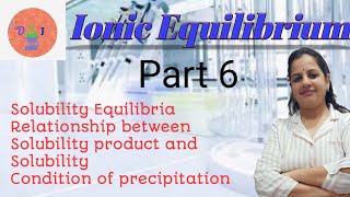 IONIC EQUILIBRIUM PART 6: SOLUBILITY EQUILIBRIA